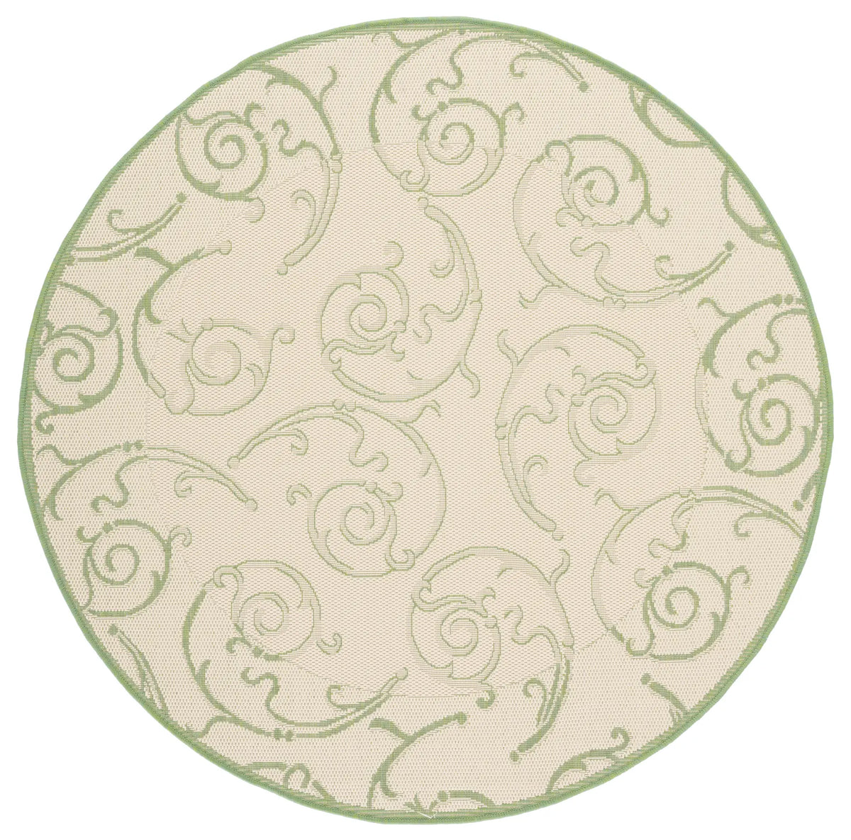 Safavieh Courtyard 5'-3" x 5'-3" Rug in Natural / Olive