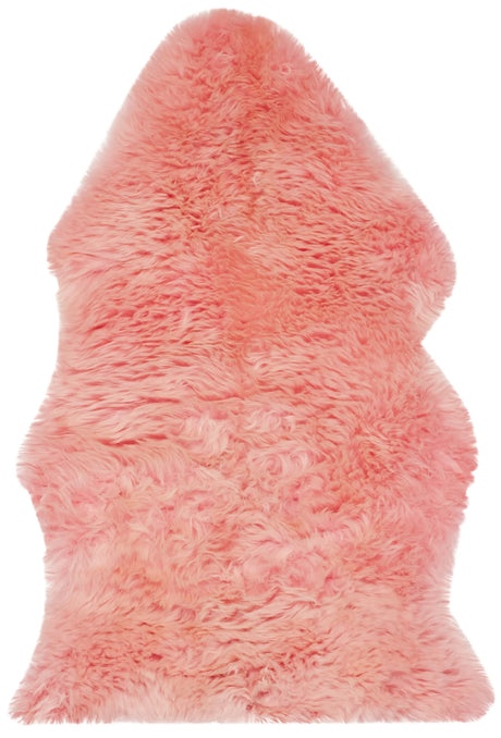 Safavieh Sheep Skin 2'-0" x 3'-0" Rug in Solid Pink