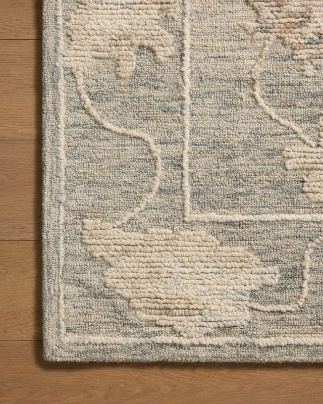 Loloi Cynthia CYN-03 Denim / Blue Rug - corner on wood