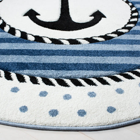 Safavieh Carousel Kids 100 5'-3" x 5'-3" Rug in Navy / Ivory