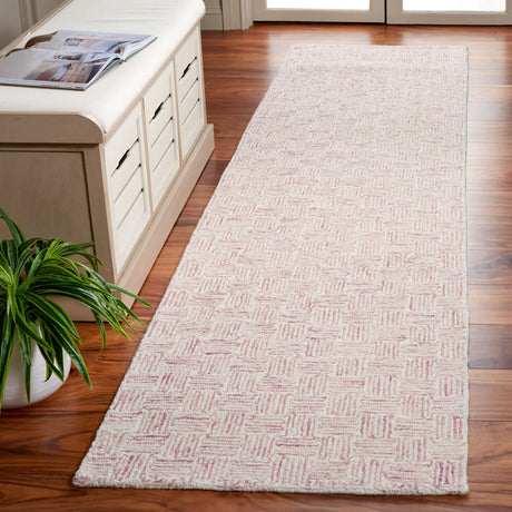 Safavieh Micro-Loop 2'-3" x 9'-0" Rug in Pink / Ivory