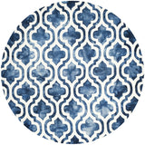 Safavieh Dip Dye 7'-0" x 7'-0" Rug in Navy / Ivory