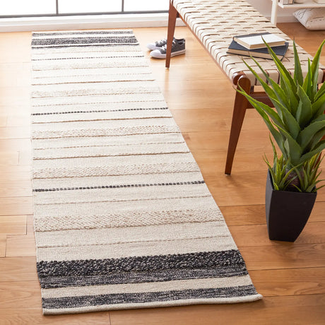 Safavieh Striped Kilim 2'-3" x 11'-7" Rug in Ivory / Black