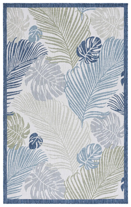 Safavieh Courtyard 4'-0" x 5'-7" Rug in Beige / Green Blue