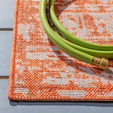 Safavieh Courtyard 4'-0" x 5'-7" Rug in Orange / Ivory