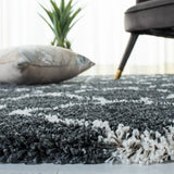 Safavieh Hudson Shag 4'-0" x 6'-0" Rug in Dark Grey / Ivory