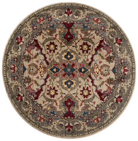 Safavieh Kashan 6'-7" x 6'-7" Rug in Ivory / Taupe