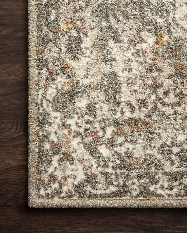 Loloi Landscape Lan-01 Sand / Graphite Rugs - corner on wood