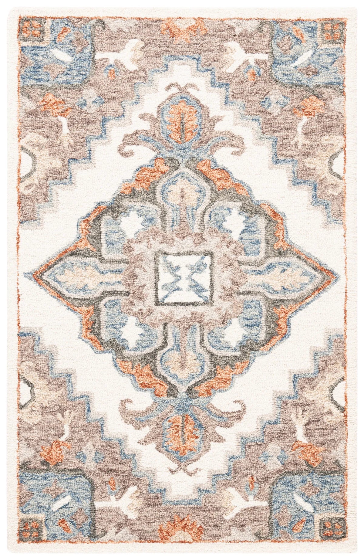 Safavieh Micro-Loop 2'-6" x 4'-0" Rug in Ivory / Rust