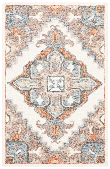 Safavieh Micro-Loop 2'-6" x 4'-0" Rug in Ivory / Rust
