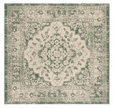 Safavieh Courtyard 6'-7" x 6'-7" Rug in Beige / Dark Green