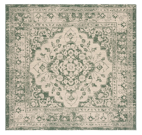 Safavieh Courtyard 6'-7" x 6'-7" Rug in Beige / Dark Green