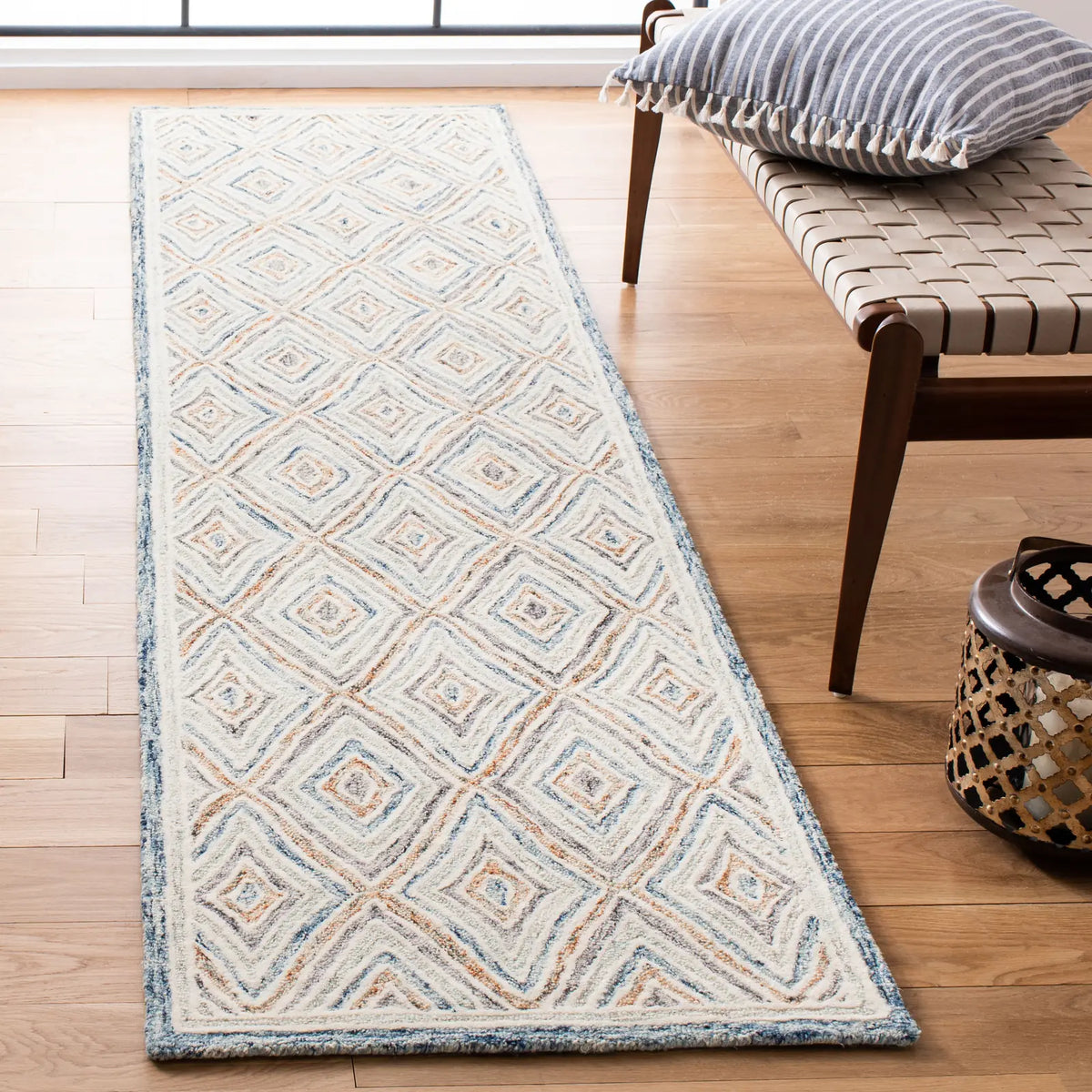 Safavieh Capri 2'-3" x 9'-0" Rug in Blue / Rust