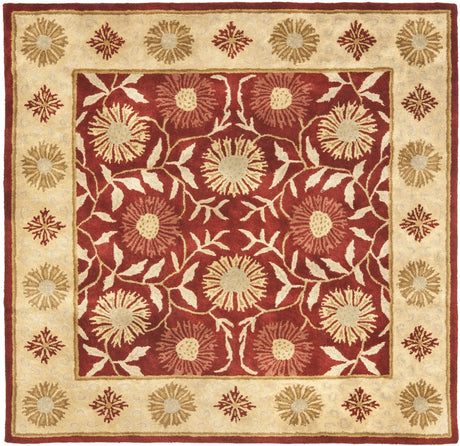 Safavieh Heritage 6'-0" x 6'-0" Rug in Red / Beige