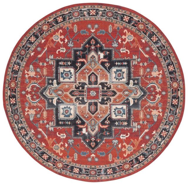 Safavieh Journey 6'-7" x 6'-7" Rug in Rust / Blue Black