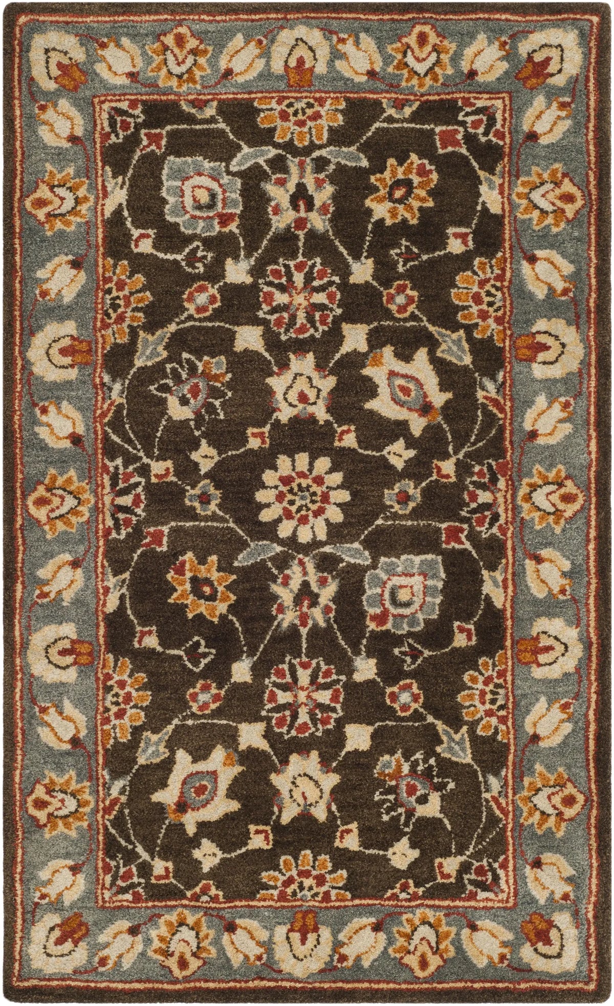 Safavieh Heritage 3'-0" x 5'-0" Rug in Charcoal / Blue