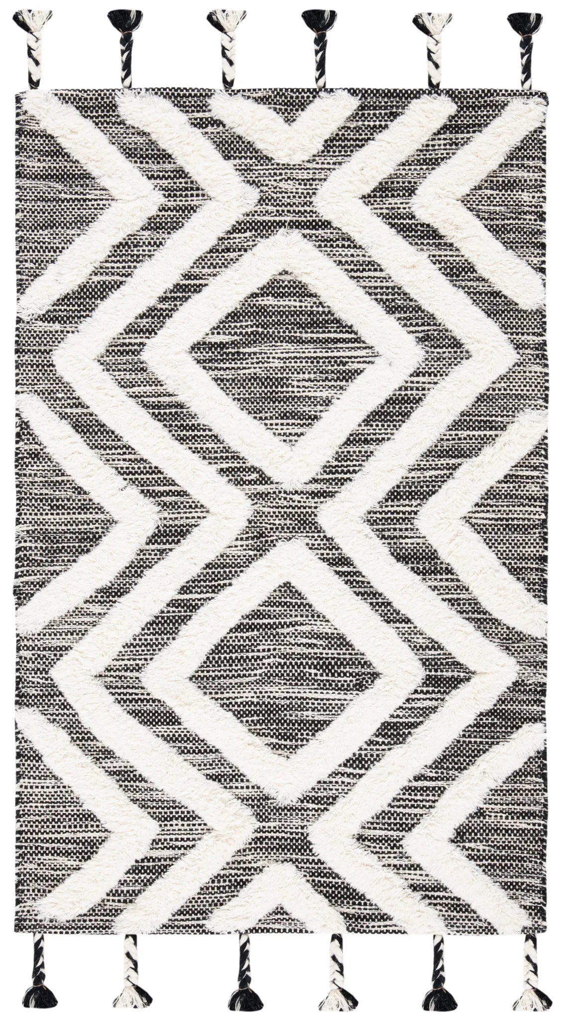 Safavieh Kenya 3'-0" x 5'-0" Rug in Black / Ivory