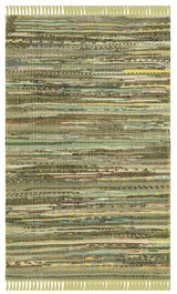 Safavieh Rag Rug 2'-6" x 4'-0" Rug in Light Green / Multi