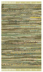 Safavieh Rag Rug 2'-6" x 4'-0" Rug in Light Green / Multi