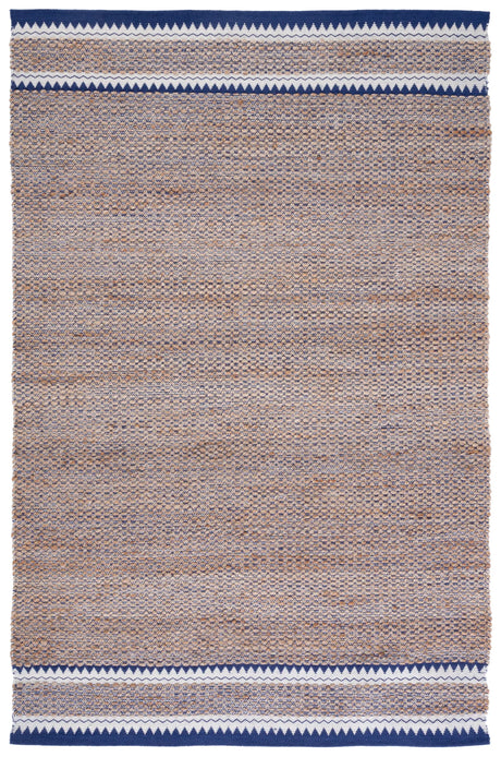 Safavieh Natural Fiber 4'-0" x 6'-0" Rug in Natural / Navy