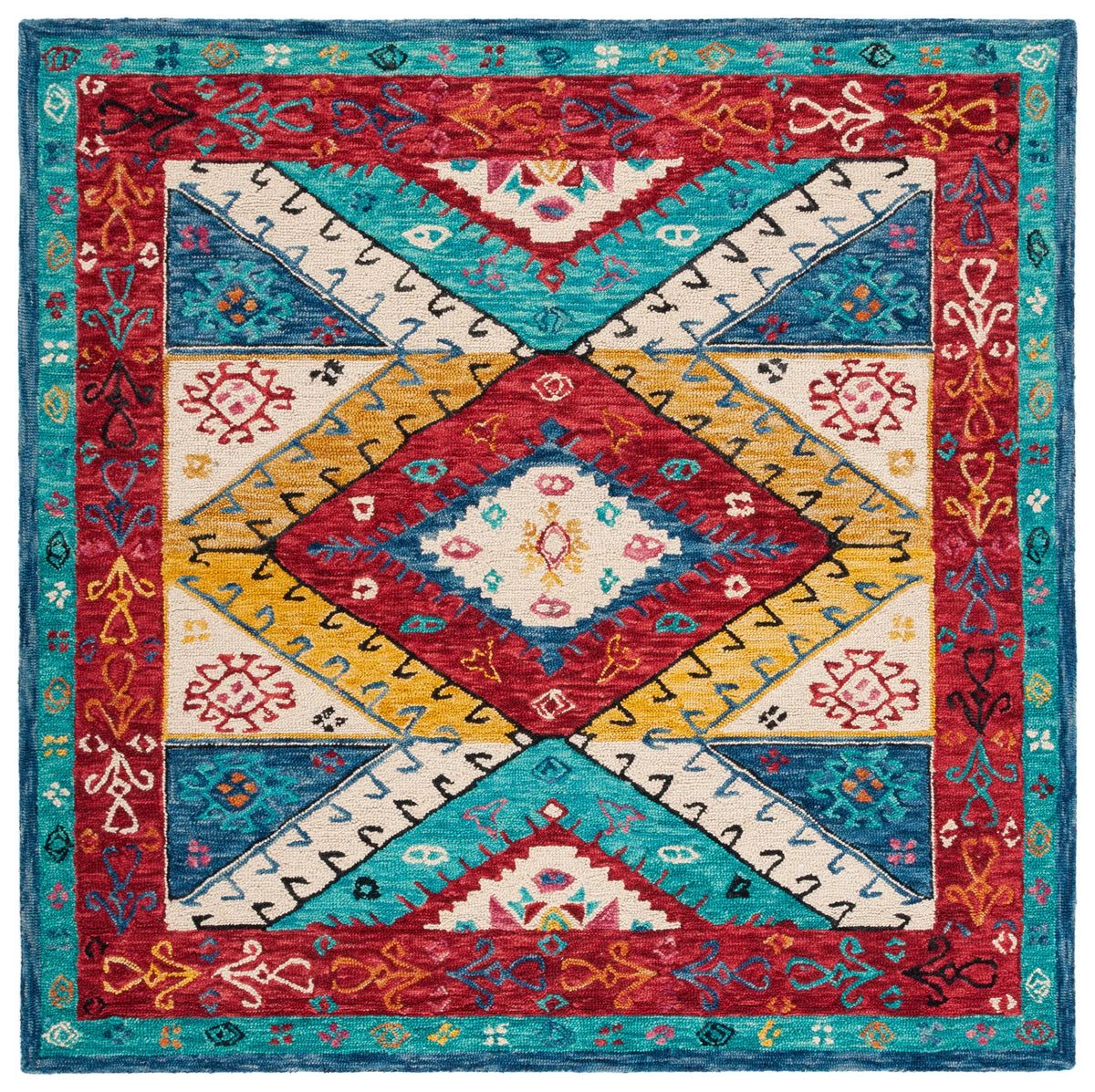 Safavieh Aspen 7'-0" x 7'-0" Rug in Blue / Rust