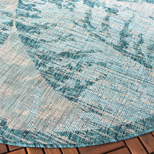 Safavieh Courtyard 6'-7" x 6'-7" Rug in Grey / Aqua