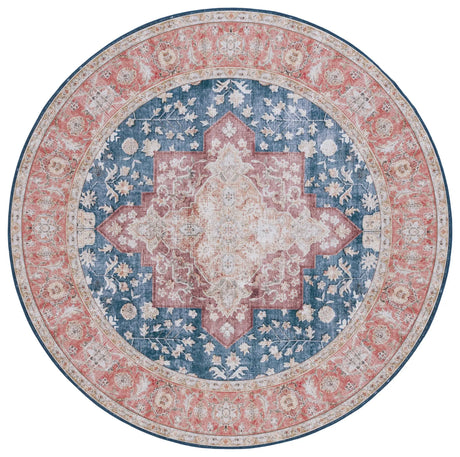 Safavieh Tucson 6'-0" x 6'-0" Rug in Navy / Rust