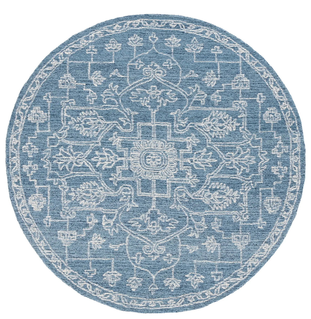 Safavieh Micro-Loop 6'-0" x 6'-0" Rug in Blue / Ivory