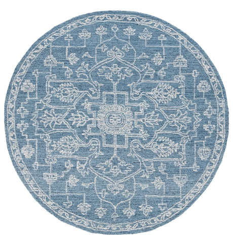 Safavieh Micro-Loop 6'-0" x 6'-0" Rug in Blue / Ivory