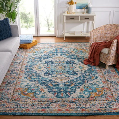 Safavieh Phoenix 100 10'-0" x 14'-0" Rug in Ivory / Blue