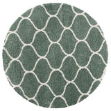 Safavieh Hudson Shag 7'-0" x 7'-0" Rug in Light Green / Ivory