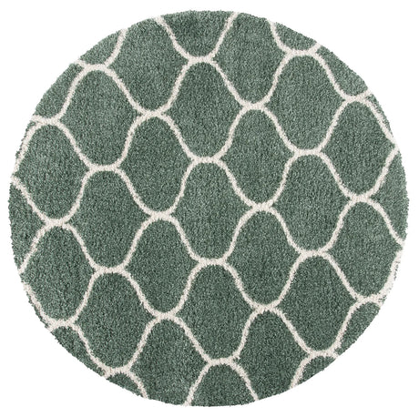 Safavieh Hudson Shag 7'-0" x 7'-0" Rug in Light Green / Ivory