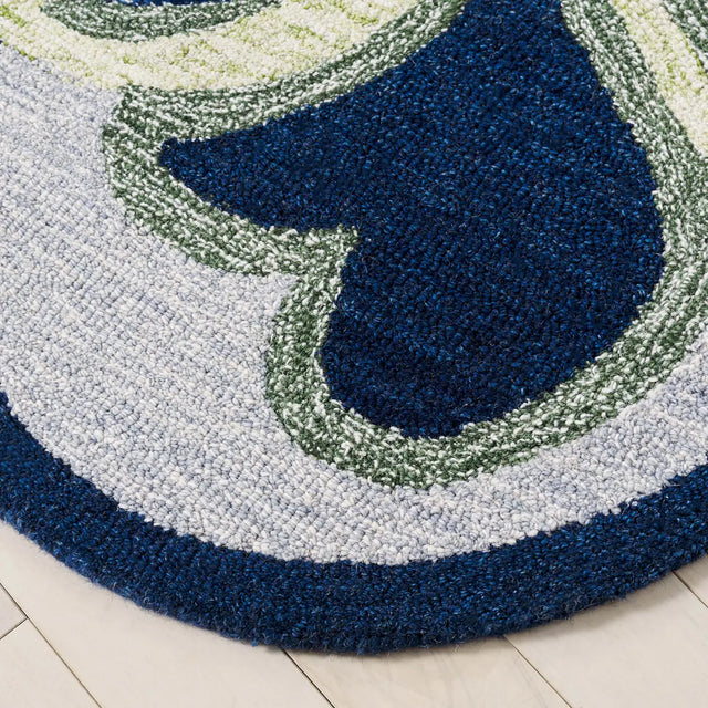 Safavieh Novelty 6'-0" x 6'-0" Rug in Navy / Green