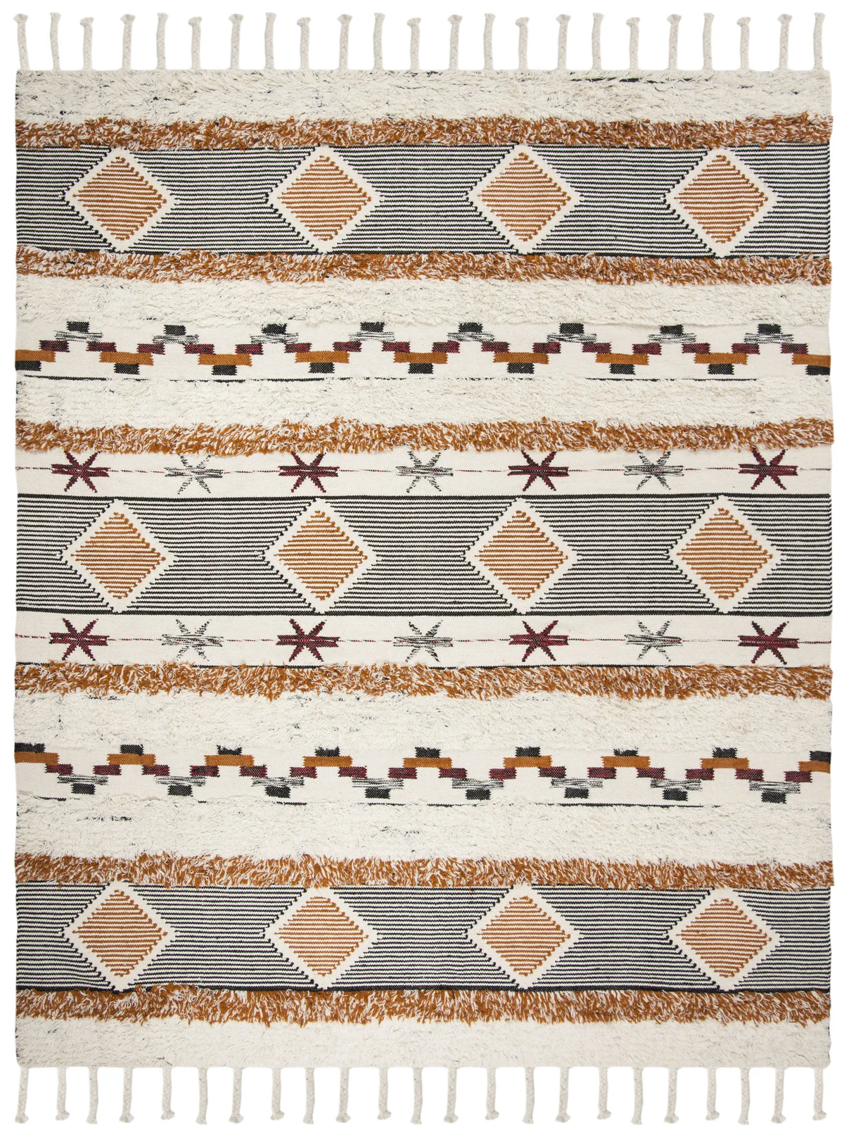 Safavieh Kenya 10'-0" x 14'-0" Rug in Ivory / Black-Orange