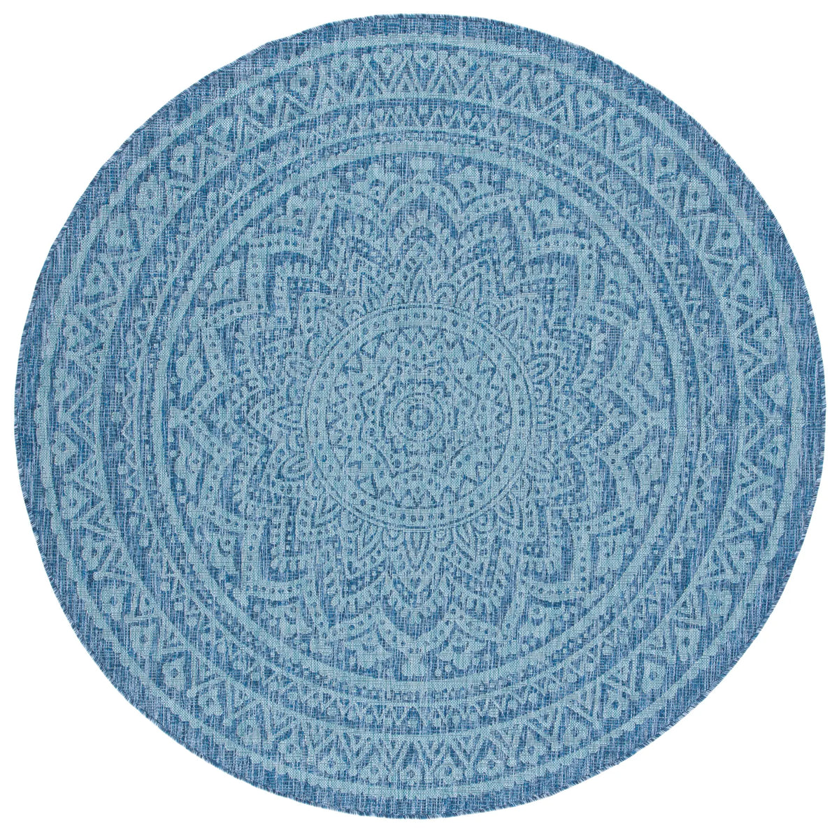 Safavieh Courtyard 6'-7" x 6'-7" Rug in Navy / Aqua