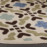 Safavieh Veranda 6'-7" x 6'-7" Rug in Cream / Aqua
