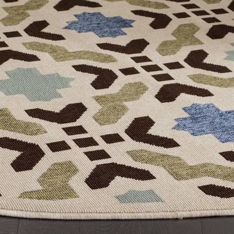 Safavieh Veranda 6'-7" x 6'-7" Rug in Cream / Aqua