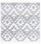 Safavieh Moroccan Tassel Shag 6'-7" x 6'-7" Rug in Grey / Ivory