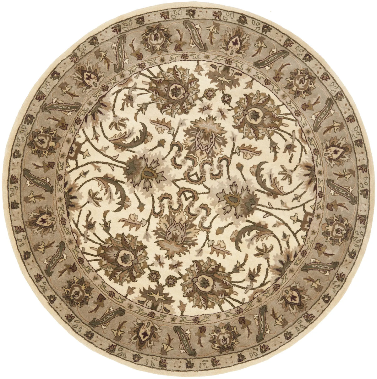 Safavieh Royalty 7'-0" x 7'-0" Rug in Ivory / Dark Beig