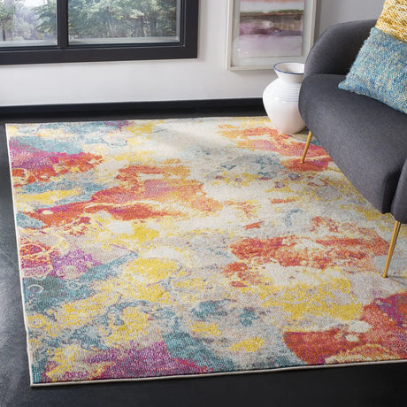 Safavieh Phoenix 100 4'-0" x 6'-0" Rug in Blue / Orange