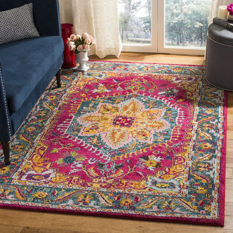Safavieh Phoenix 100 4'-0" x 6'-0" Rug in Fuchsia / Blue