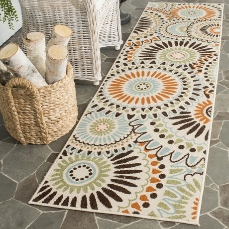 Safavieh Veranda 2'-3" x 10'-0" Rug in Cream / Chocolate