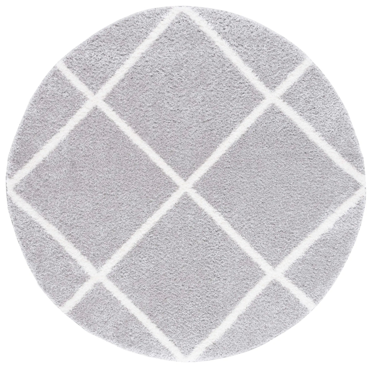 Safavieh Tahoe Shag 6'-7" x 6'-7" Rug in Light Grey / White