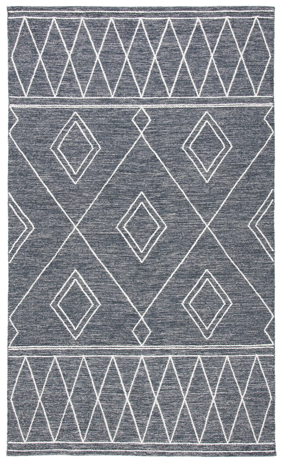 Safavieh Kilim 4'-0" x 6'-0" Rug in Charcoal / Ivory