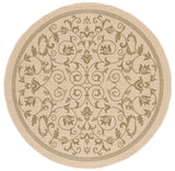 Safavieh Courtyard 5'-3" x 5'-3" Rug in Natural / Olive