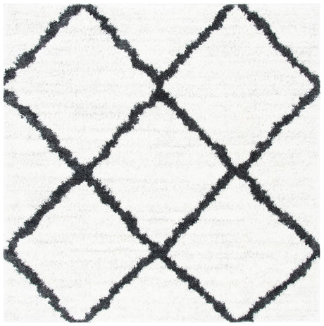 Safavieh August Shag 500 6'-7" x 6'-7" Rug in Ivory / Black