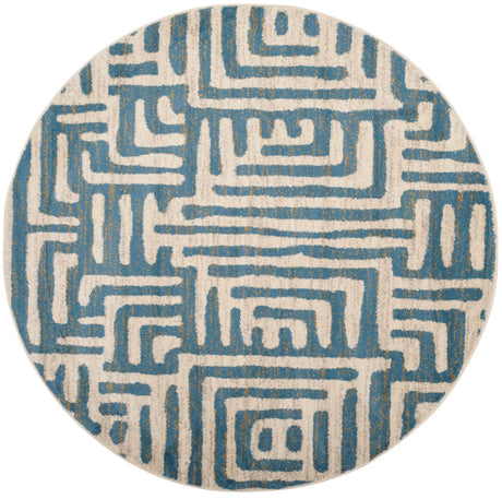 Safavieh Amsterdam 5'-1" x 5'-1" Rug in Ivory / Light Blue