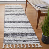 Safavieh Moroccan Tassel Shag 2'-3" x 8'-0" Rug in Black / Ivory