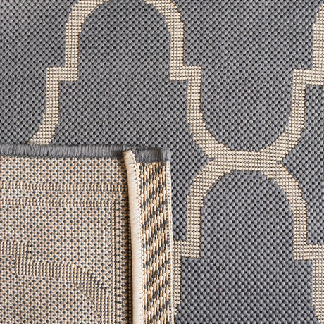 Safavieh Courtyard 5'-3" x 7'-7" Rug in Anthracite / Beige