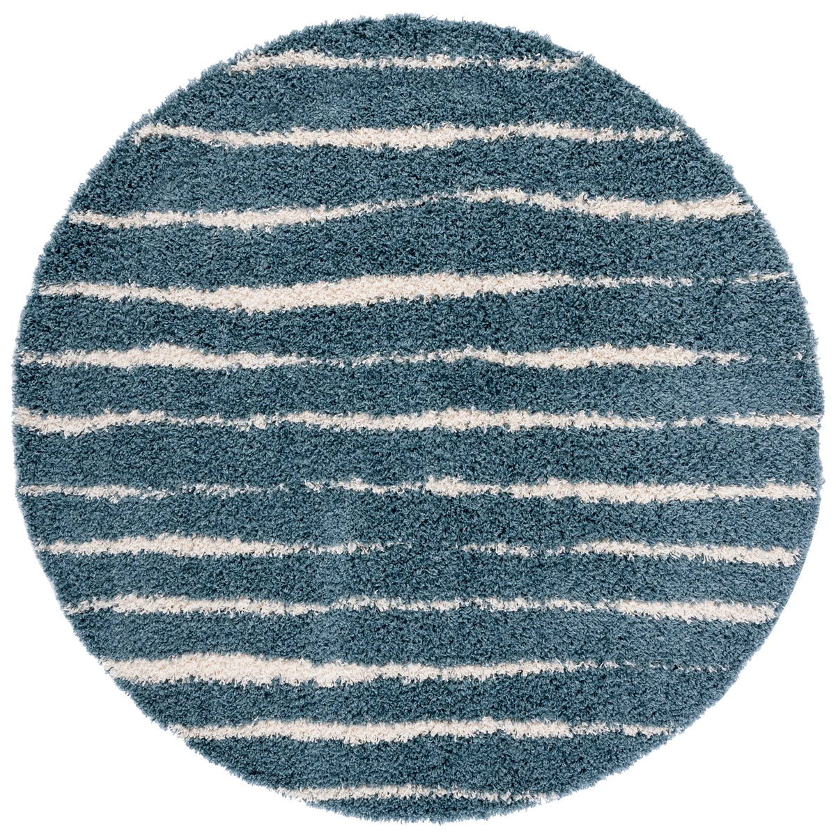 Safavieh Venus Shag 600 6'-7" x 6'-7" Rug in Turquoise / Ivory